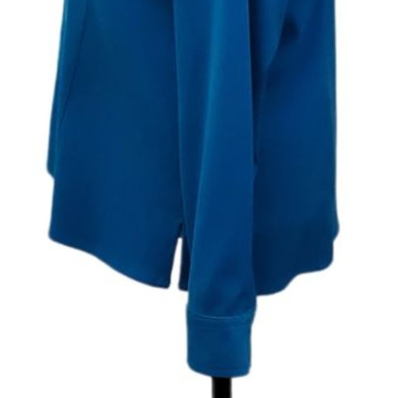 Petite Sophisticate Moleskin LS Button Front Blouse | Like New | MP | Turquoise - Picture 6 of 9